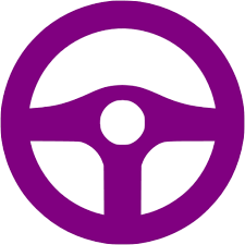 purple steering wheel icon