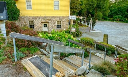 Yellow Building ,Williams Mill Creative Art Studios, with stairs