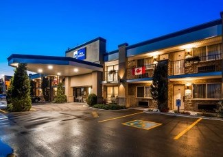 outside of hotel at night