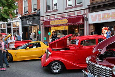 Classic car on road parked