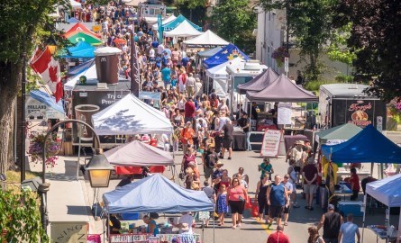 Crowded leathertown festival downtown acton