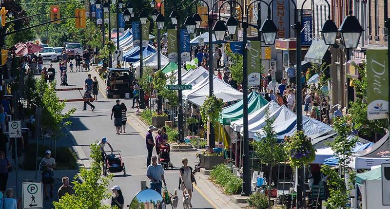 an image of vendor tents on the streets of downtown georgetown