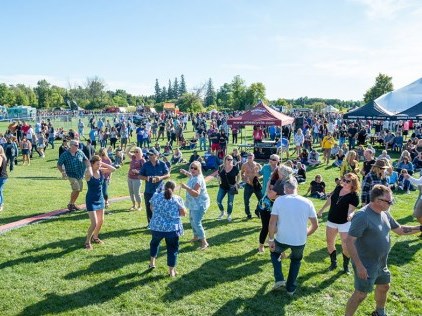 People dancing outside