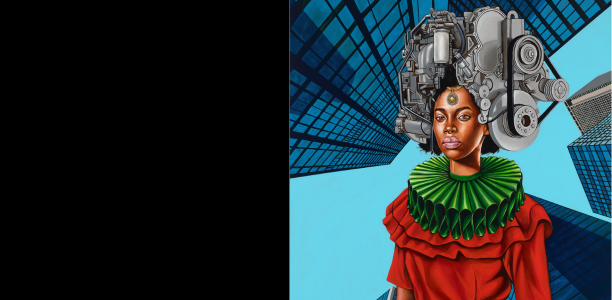 Komi Olaf painting titled Kainji, Acrylic on Canvas