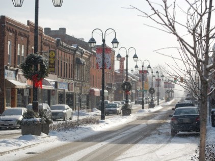 downtown georgetown in the winter