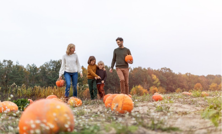 Family in Pumpkin Patch