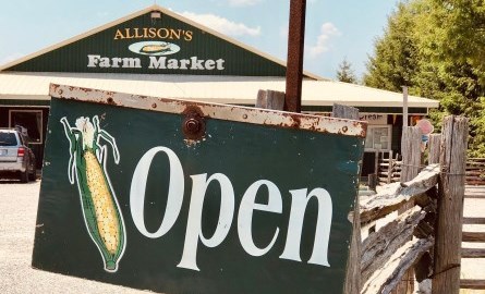 Allison's Farm Market Open Sign