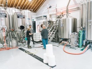 Inside brewery 